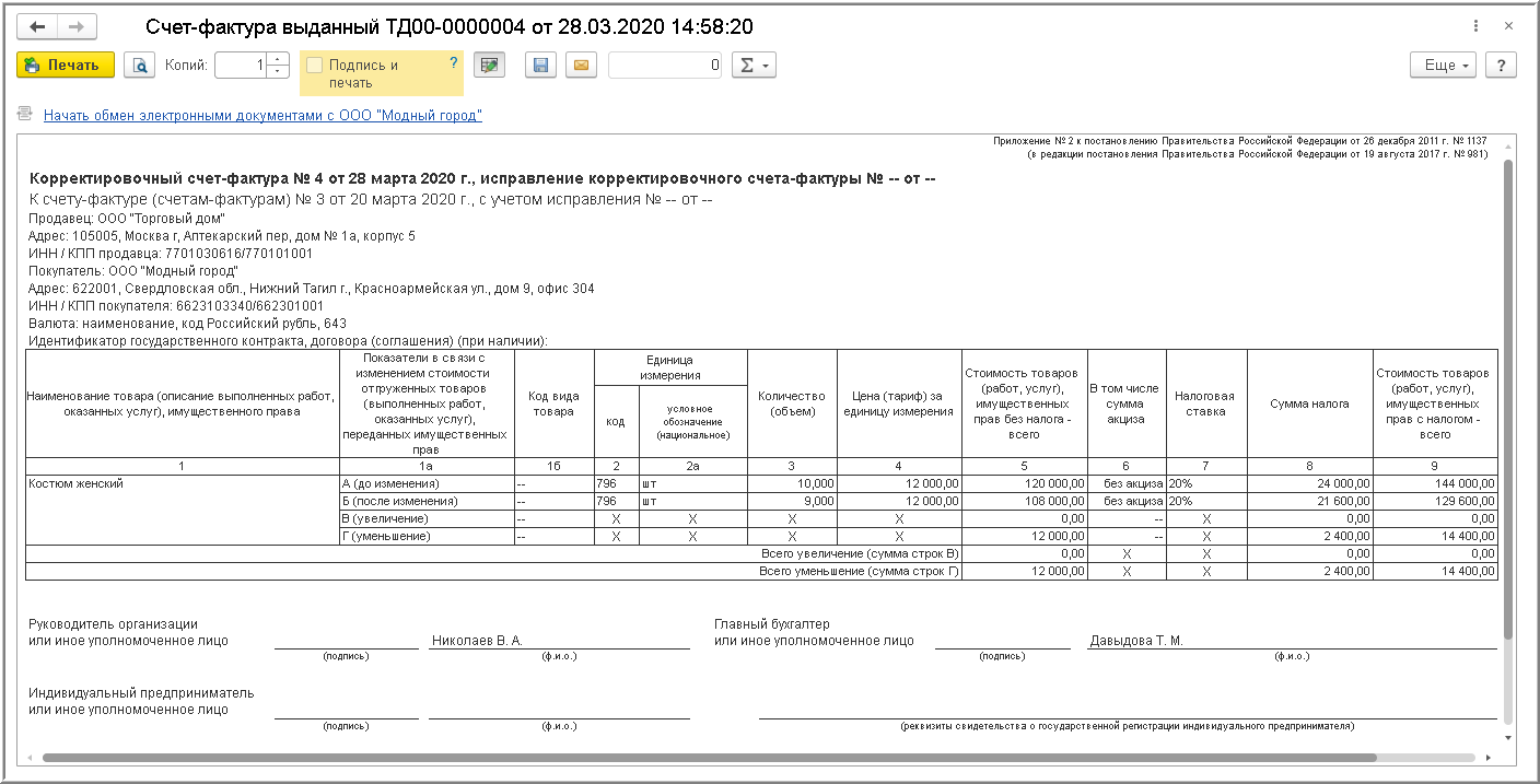 Отражение у поставщика недопоставки товаров при получении Акта о  расхождениях (ТОРГ-2) :: Учет по налогу на добавленную стоимость