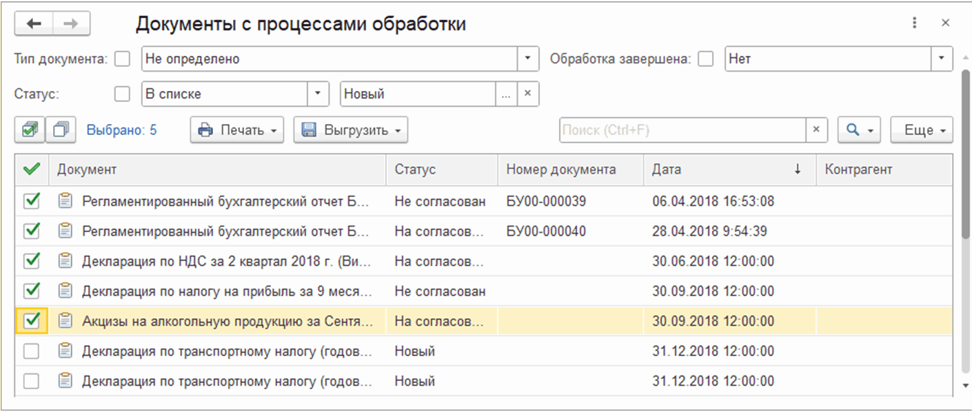 Подсистема «Процессы обработки документов» :: 1С:Бухгалтерия  государственного учреждения КОРП. Процессы обработки документов