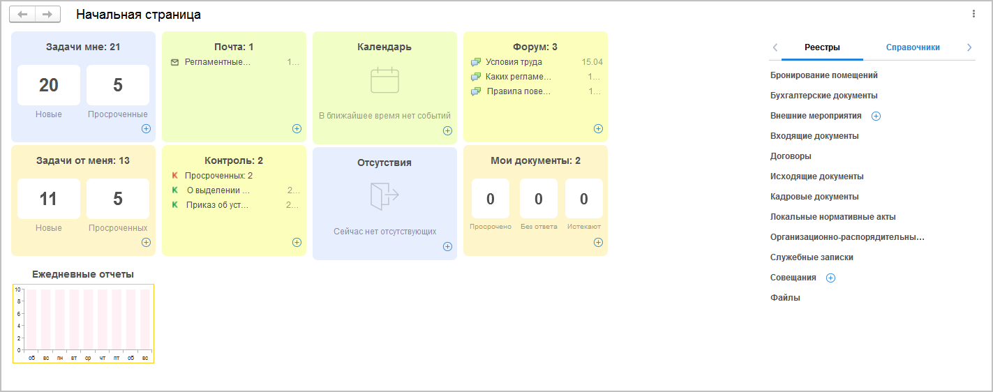 3.2. Общие сведения о рабочих столах :: 1С:Предприятие 8. Конфигурация  «Документооборот». Редакция 3.0. Описание