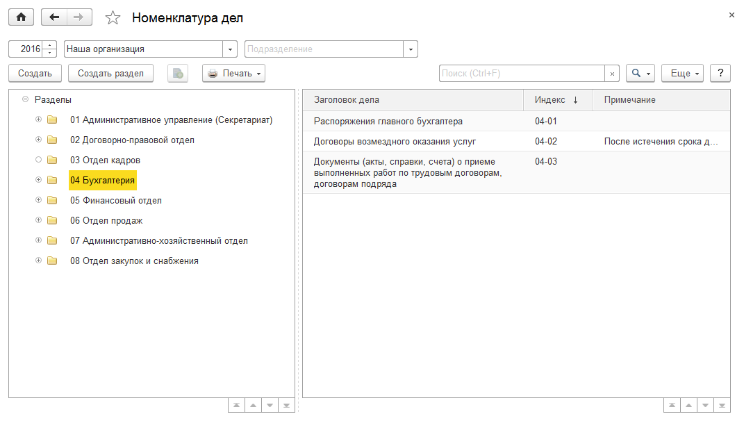 2.10. Номенклатура Дел :: 1С:Предприятие 8. Конфигурация.