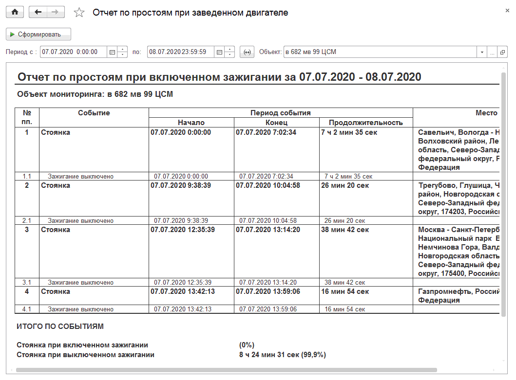 6.1. Работа с подсистемой 1С:Предприятие 8. Центр спутникового мониторинга  ГЛОНАСС/GPS :: 1С:ERP Управление строительной организацией. Редакция 2.5