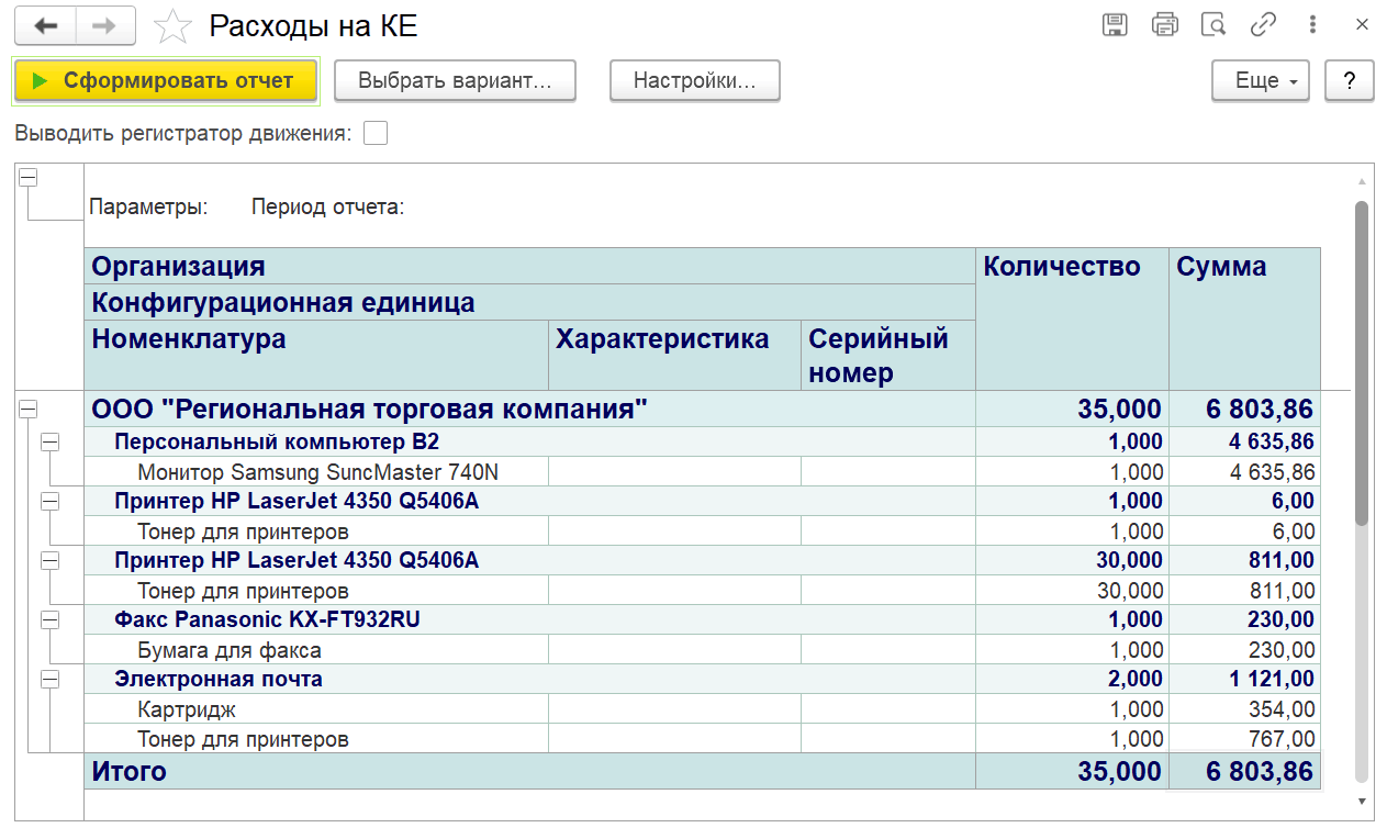 4.9.24. Отчет «Состояние обеспечения внутренних заказов» :: 1С:Предприятие  8. Конфигурация «ITILIUM». Руководство пользователя