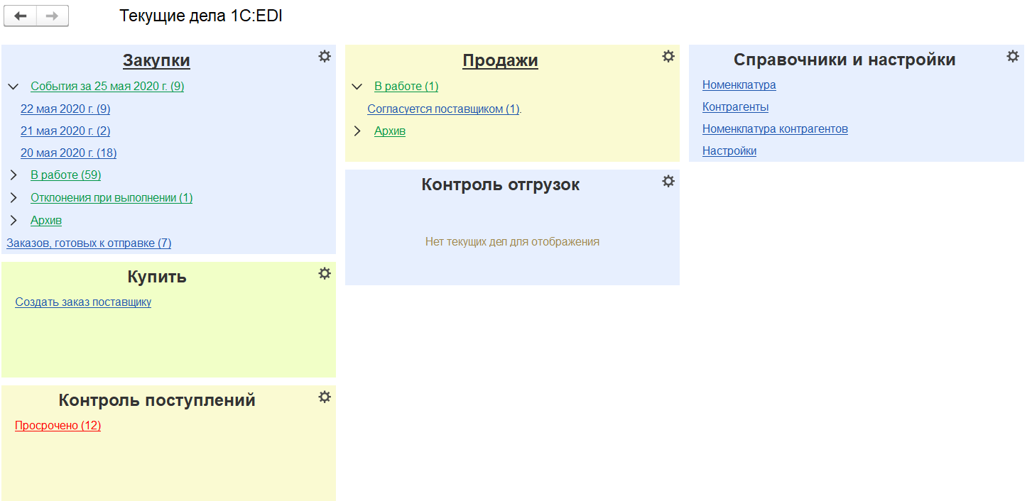 7.A.3. Заказы в сервисе «1С:EDI» :: 1С:Комплексная автоматизация. Редакция  2.5