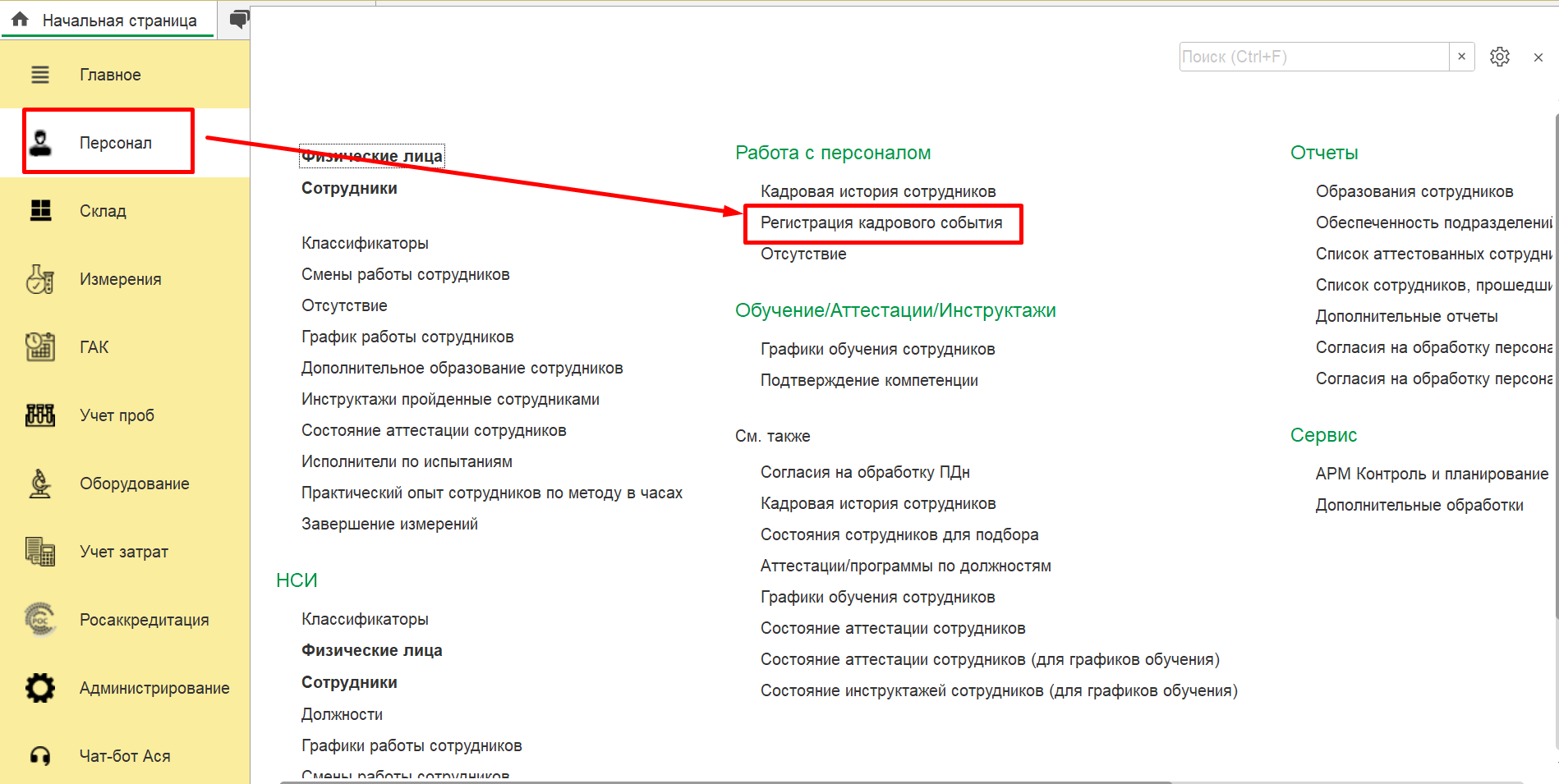 3.7. Документы по персоналу :: 1С:Предприятие 8. Конфигурация «LIMS  Управление лабораторией предприятия КОРП». Руководство пользователя