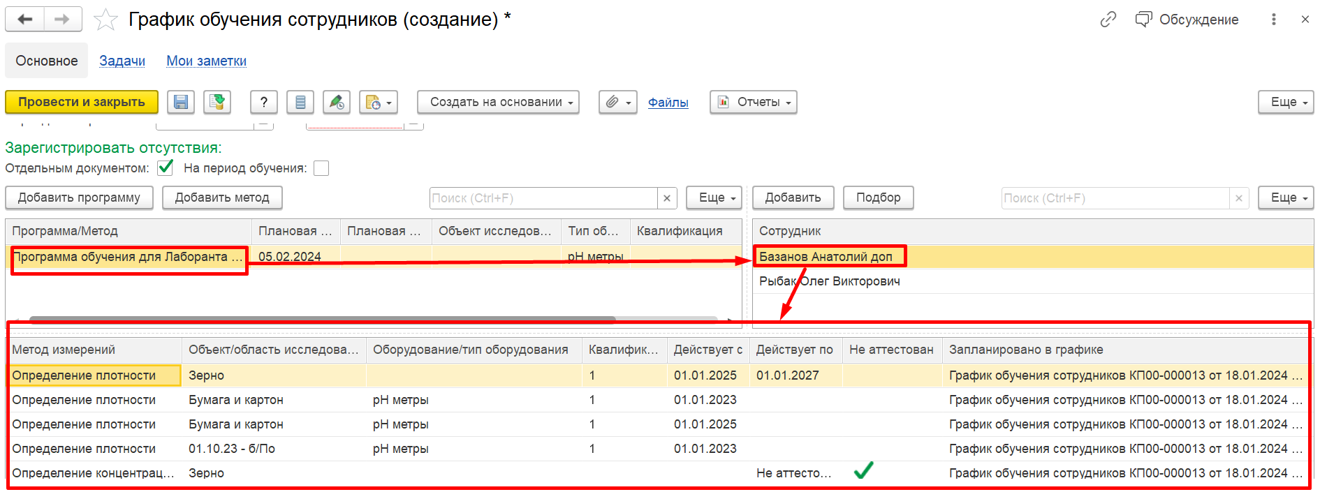 3.7. Документы по персоналу :: 1С:Предприятие 8. Конфигурация «LIMS  Управление лабораторией предприятия КОРП». Руководство пользователя