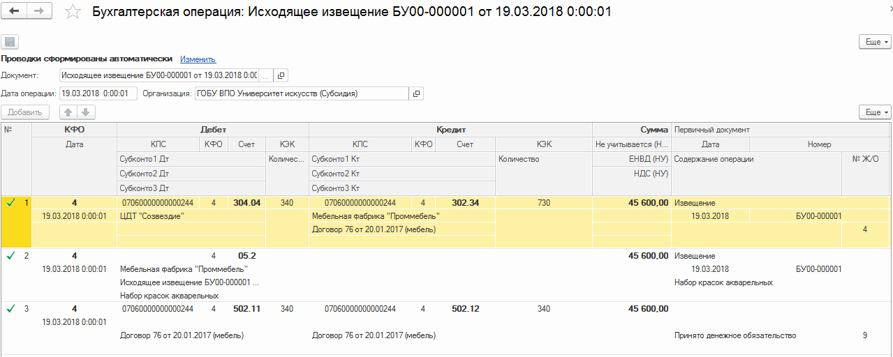 На каком счете учитывается мебель