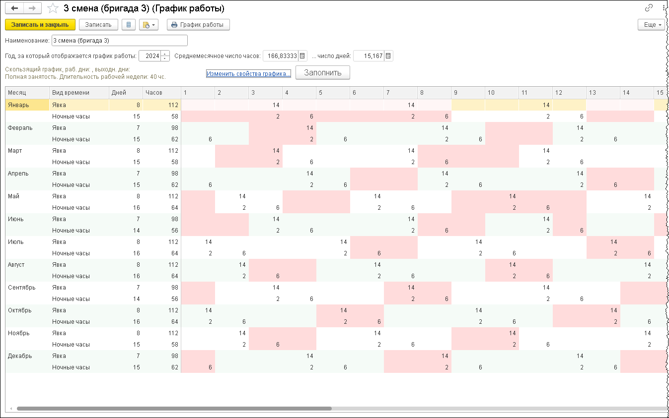 Графики сменной работы [1С:ЗУП 3] :: Кадровый учет и расчеты с персоналом в  программах «1С»