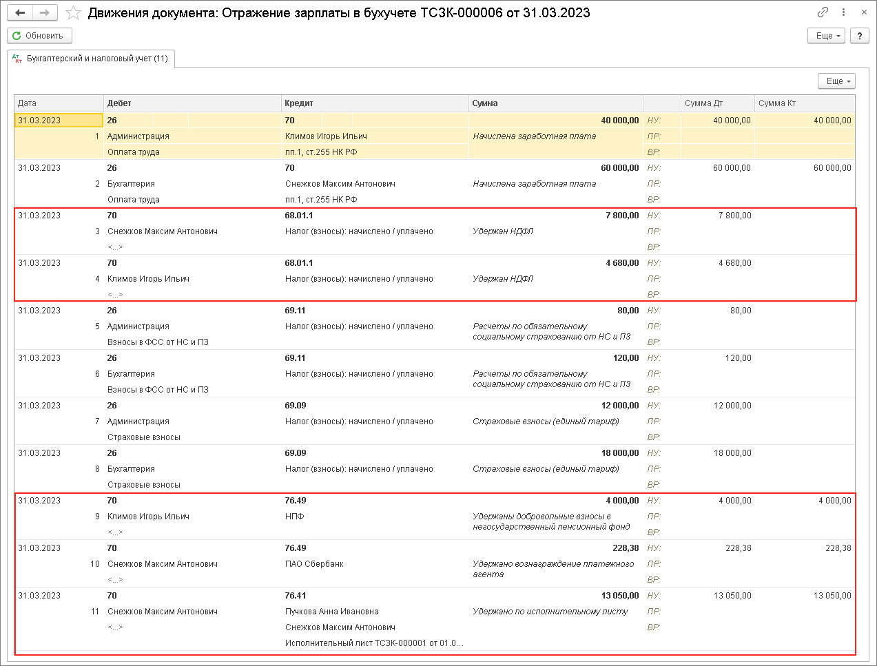 Учет удержаний :: Кадровый учет и расчеты с персоналом в программах «1С»